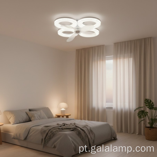 Ventilador de teto moderno de cristal embutido